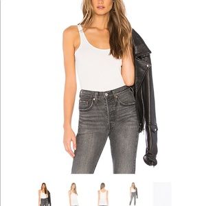 The daily racer tank in white